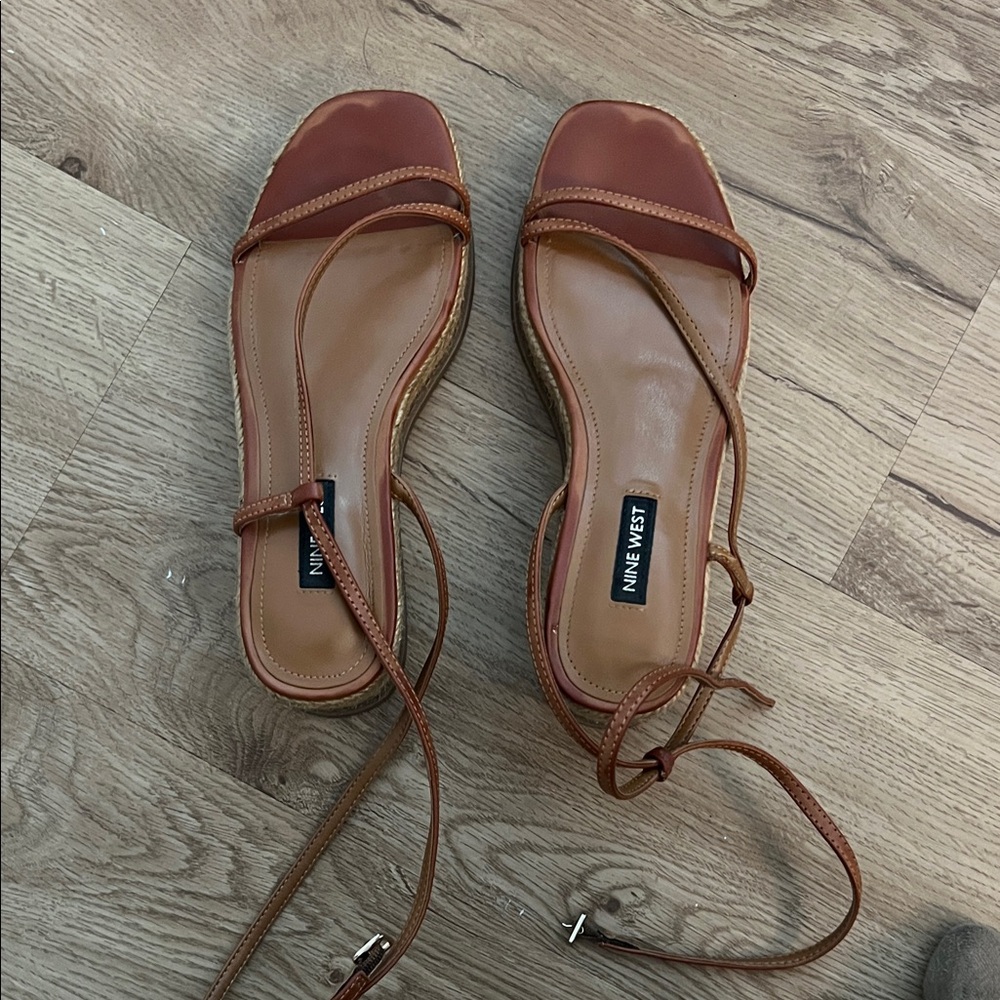 Nine West Tan Strappy Sandals